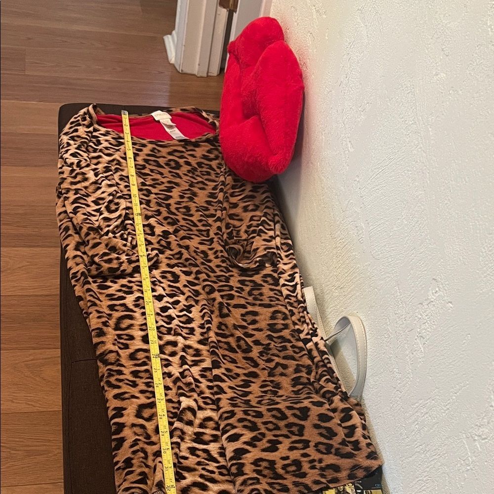 #1335: Leopard Print Sleepwear Dress - Picture 4 of 16